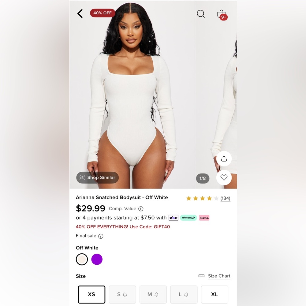Arianna Off White Snatched Bodysuit